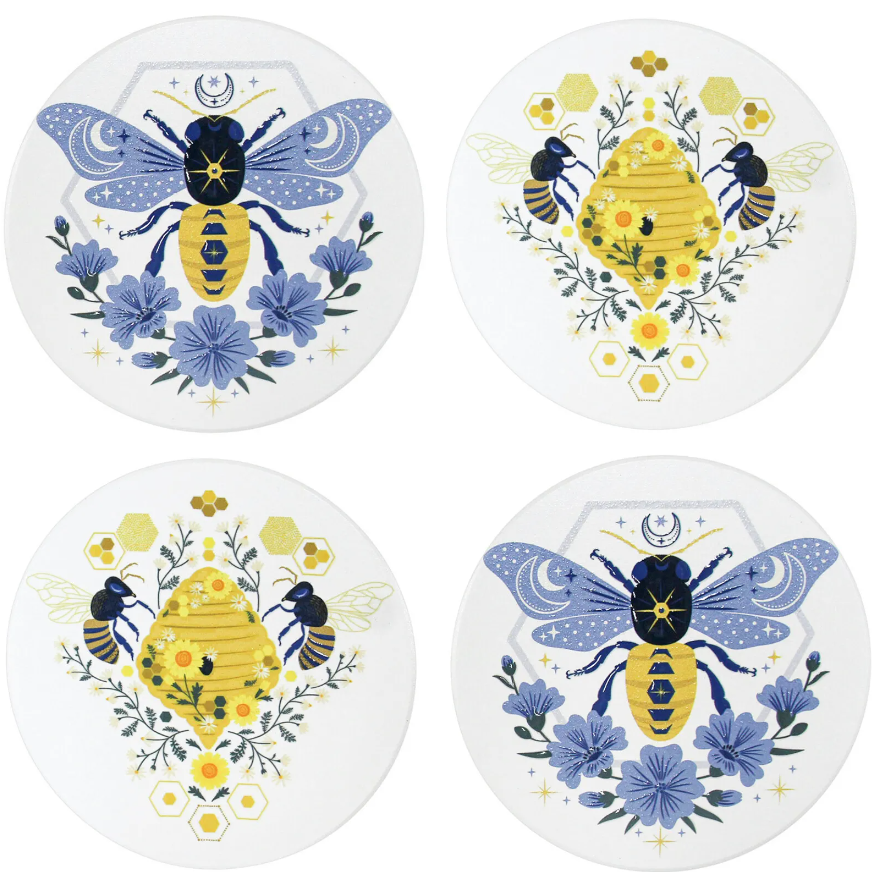 Ceramic Coasters - Boho Bees