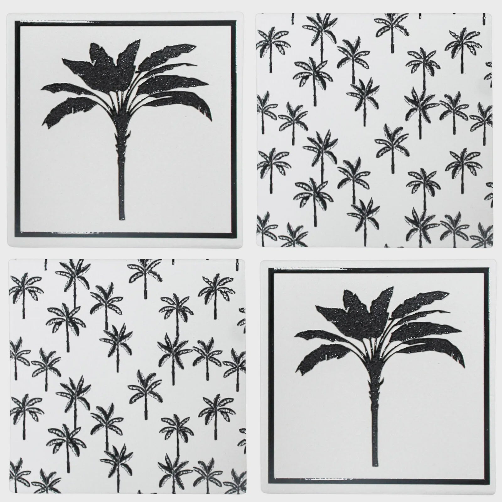 Ceramic Coasters - Black Palms