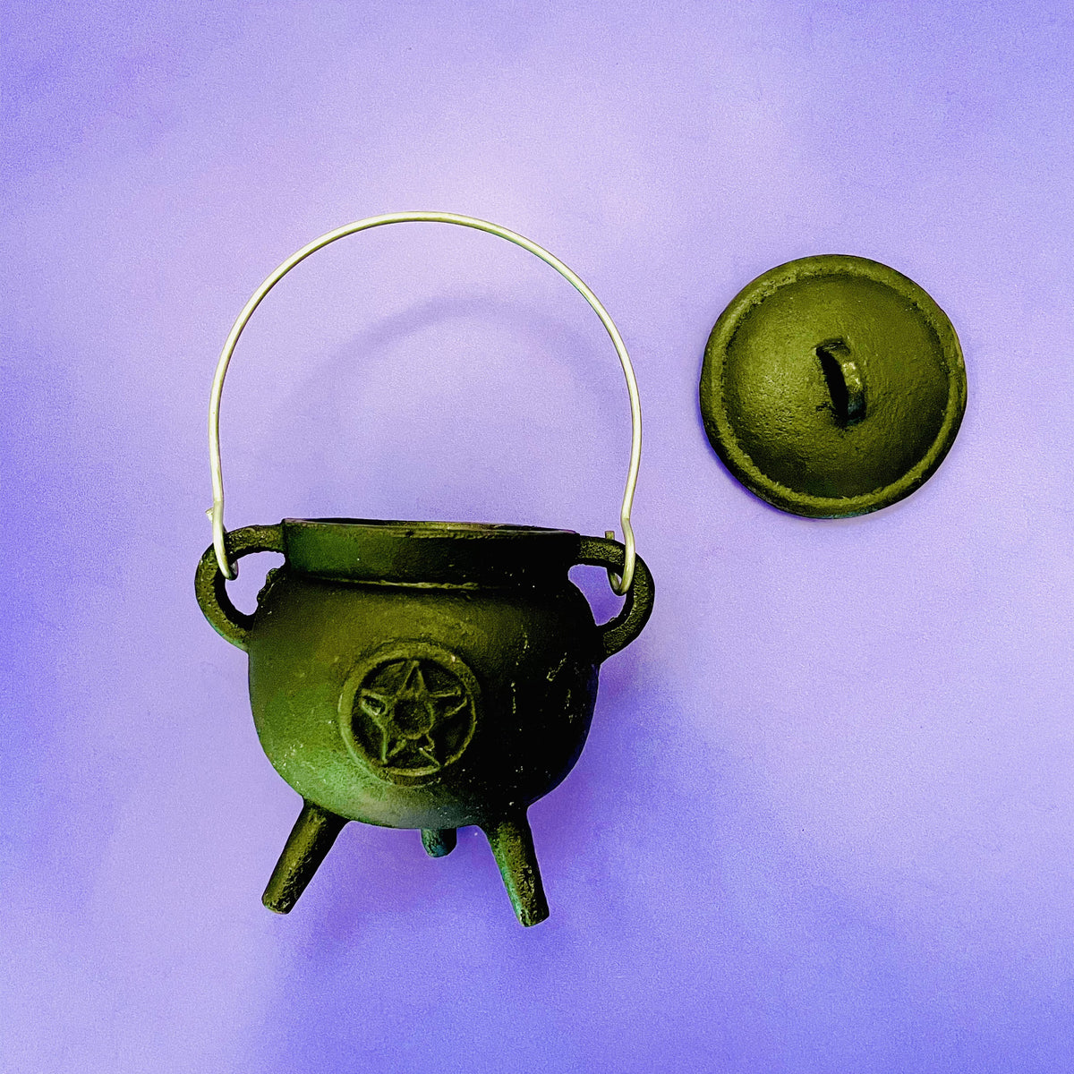 Cast Iron Cauldron With Lid – Eggplant & Poppy ~ Unique + Quirky Gifts