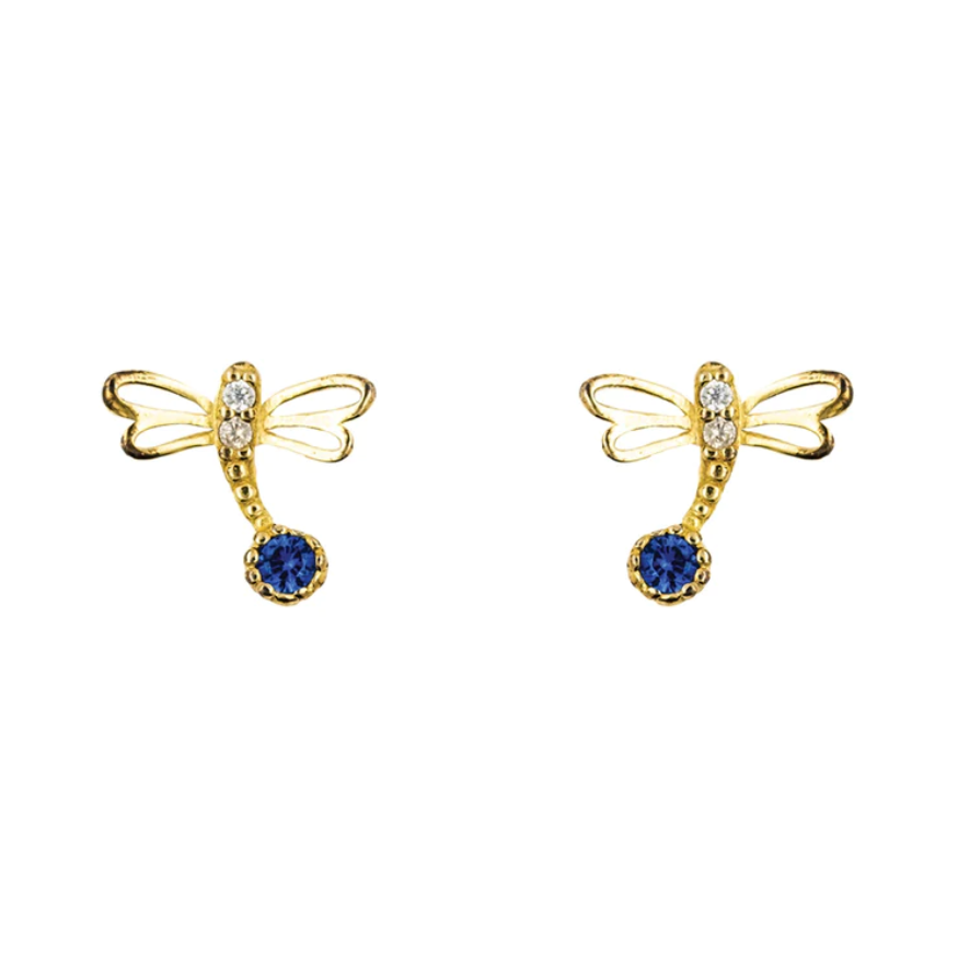 Earring - Diamante Dragonfly (Gold)