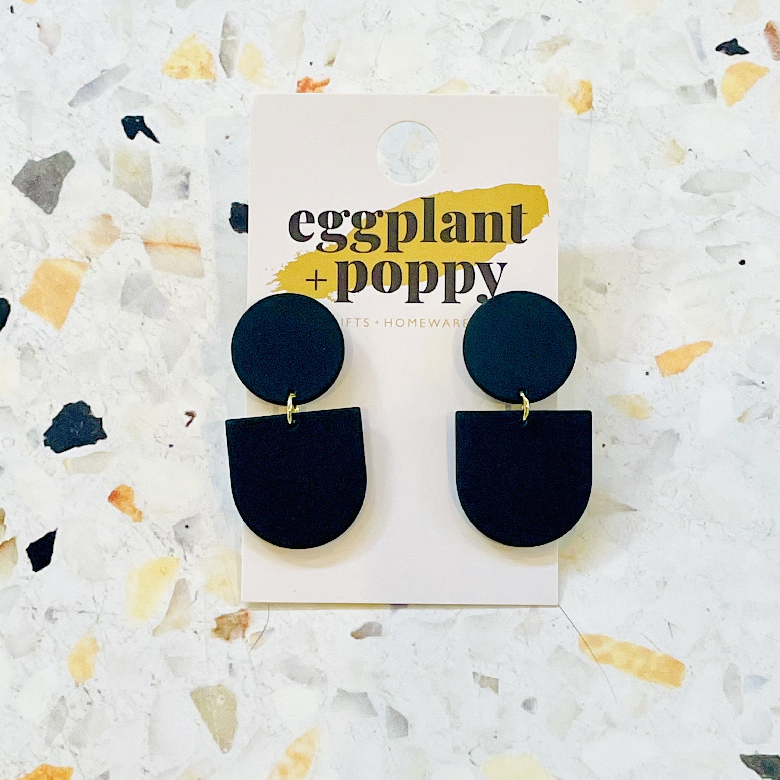 Art Earrings - Black Shapes