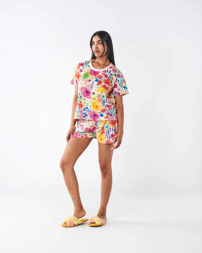 Pyjama Shorts - Field of Dreams in Colour