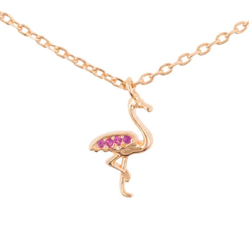 Necklace - Diamante Flamingo
