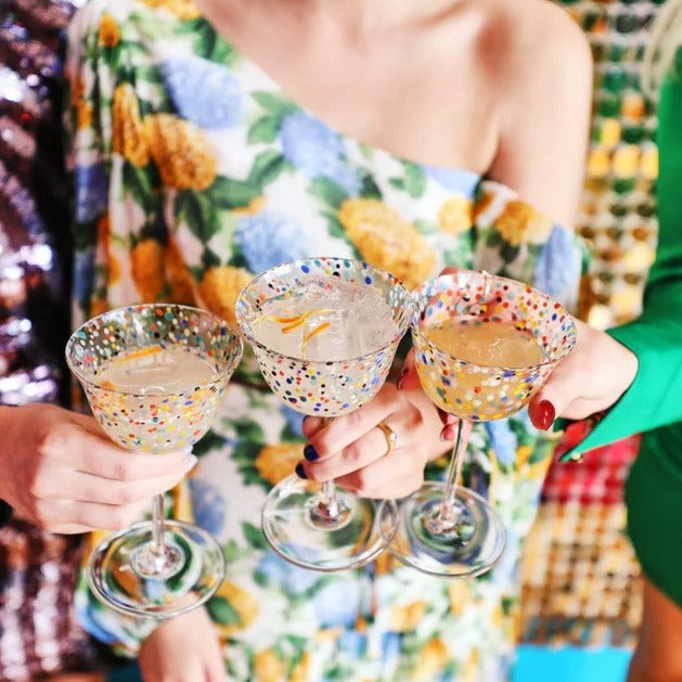 Party Speckle Glasses - Coupe Set of 2