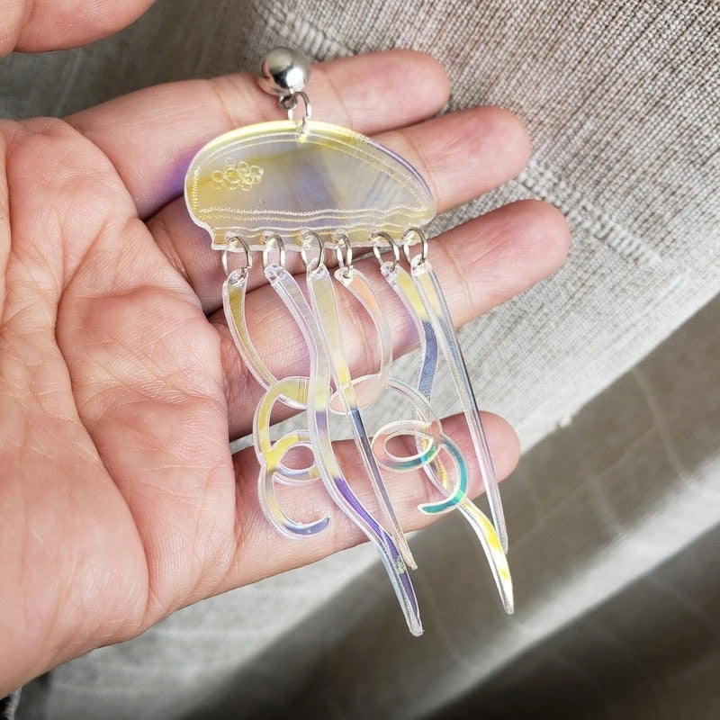 Holographic Jellyfish Earrings