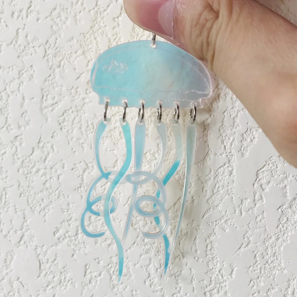 Holographic Jellyfish Earrings