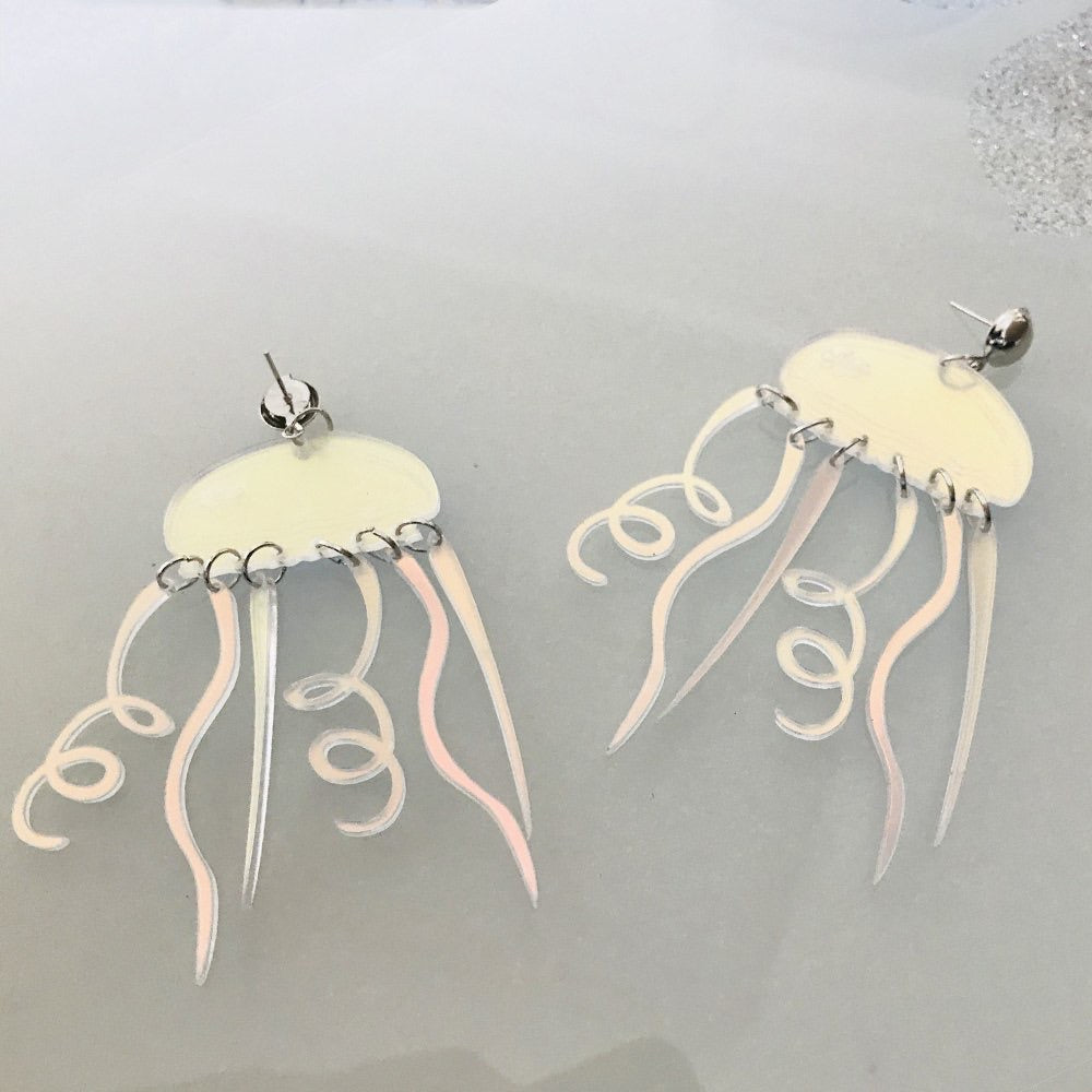 Holographic Jellyfish Earrings