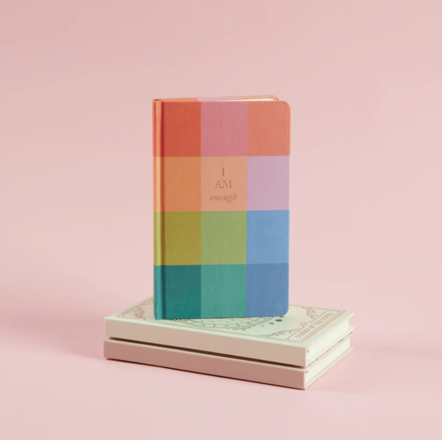 Journal - I am Enough (Rainbow Check)