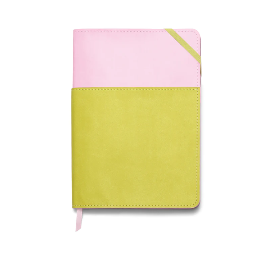 Vegan Leather Pocket Journal - Lilac & Matcha