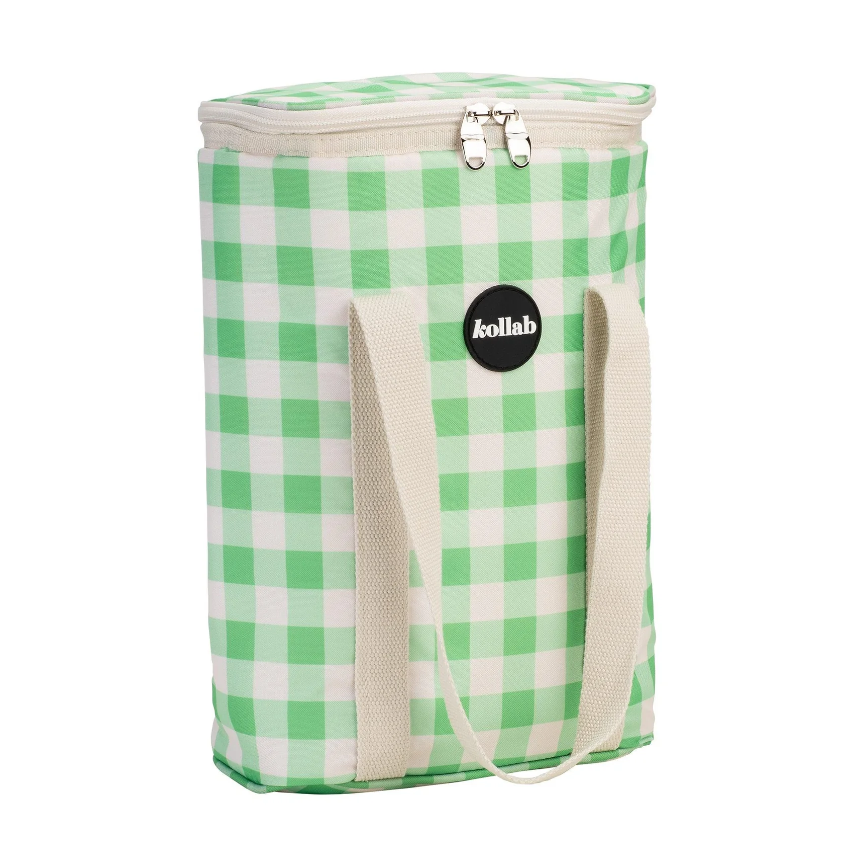Wine Cooler - Kelly Green Check