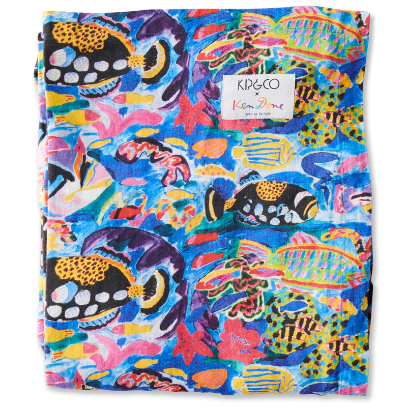 Linen Tablecloth - Kip&Co X Ken Done Barrier Reef Garden