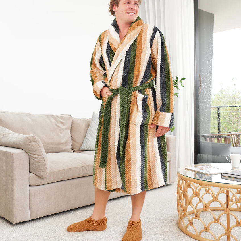 Men's Bath Robe - Stripe