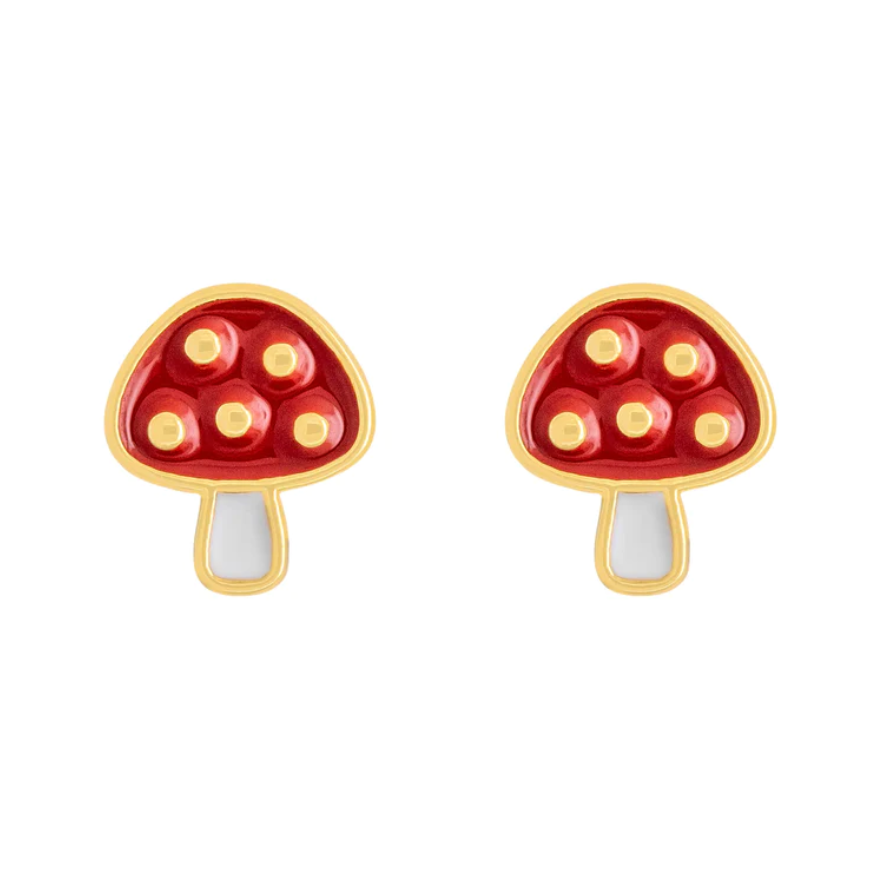 Earring - Mushroom Red