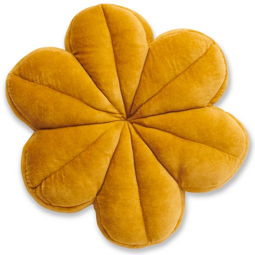 Velvet Petal Cushion - Mustard