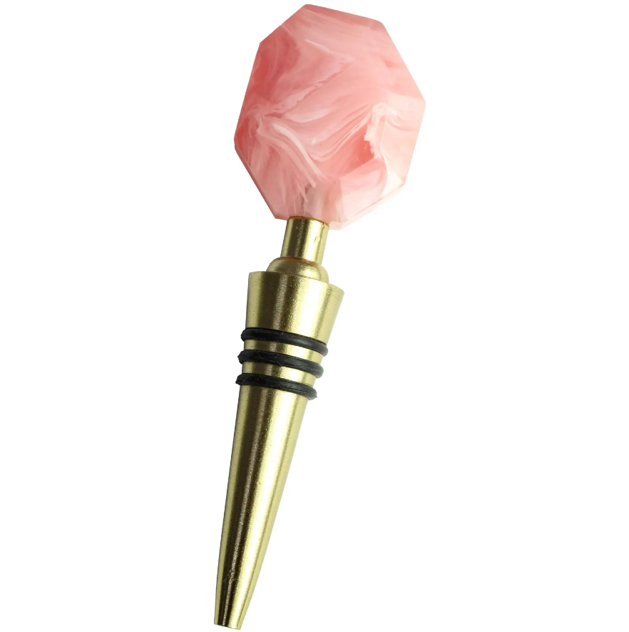 Bottle Stopper -Pink Marble