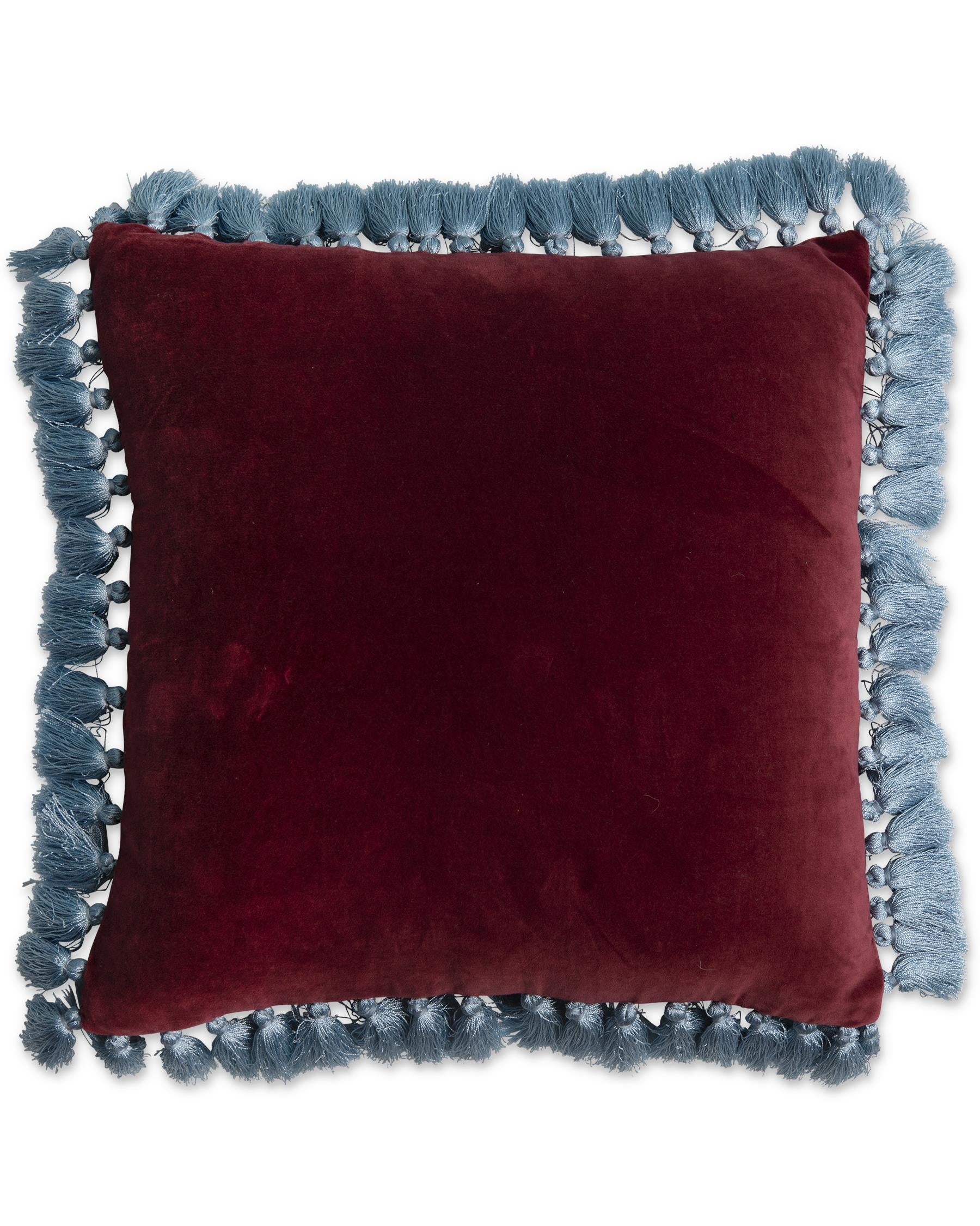 Tassel Cushion - Pomegranate Velvet