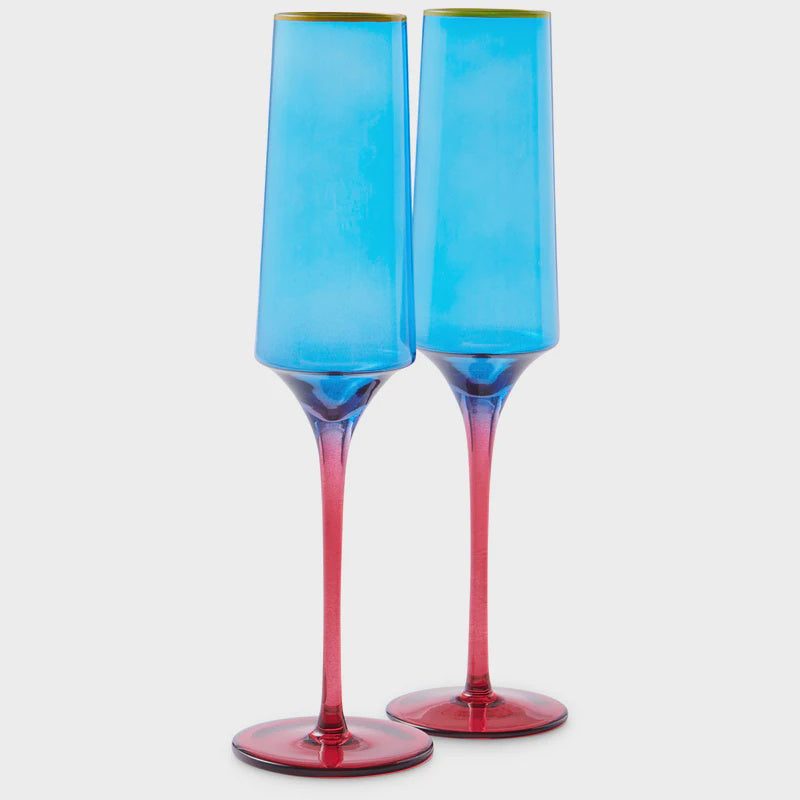 Sapphire Delight Champagne Glass - set of 2