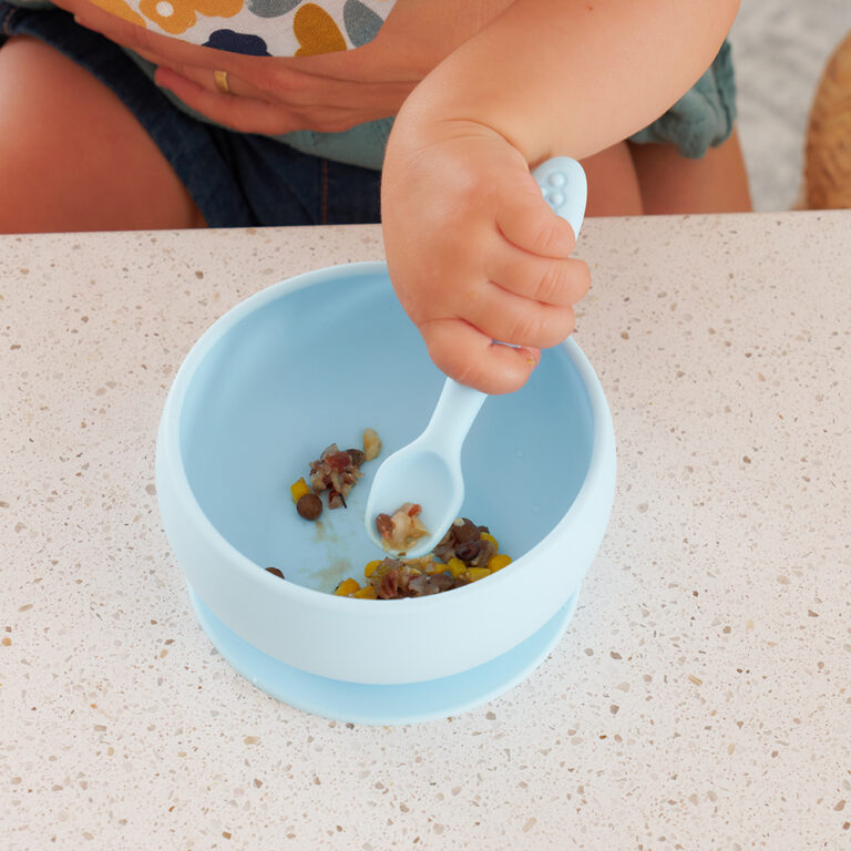 Silicone Suction Bowl - Iced Blue