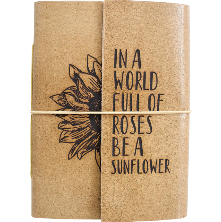 Leather Notebook - Sunflower