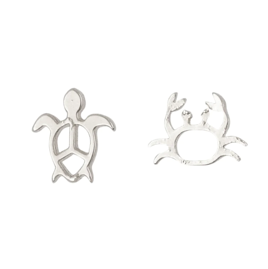 Earring - Turtle & Crab (Silver)
